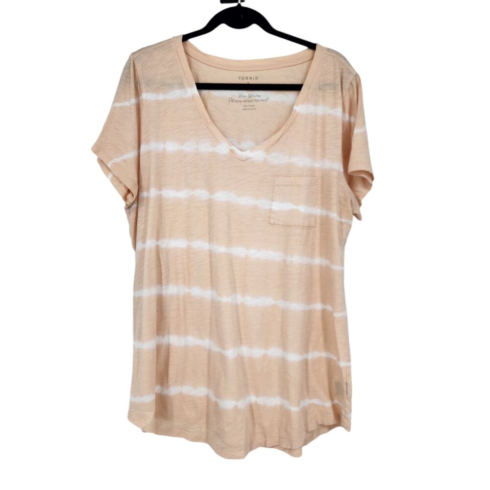 Torrid Pocket Heritage Slub V-Neck Short Sleeve Tunic T-shirt Top Size 2X